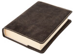 Kožený obal na knihu KLASIK XL 25,5 x 39,8 cm - kůže hnědá tmavá semiš