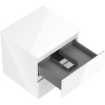 MEXEN/S - Orio koupelnová skříňka pod umyvadlo 50 cm s deskou, 2 zásuvky, bílá lesk 91A10-05047-2-BFFC00