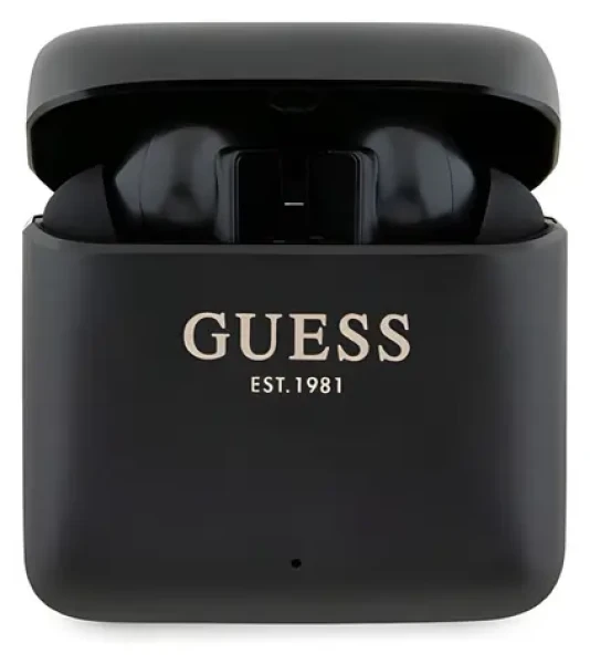 Guess Printed Logo TWS černá / Bezdrátová sluchátka / Dokovací stanice / Do uší (GUTWSSU20ALEGK)