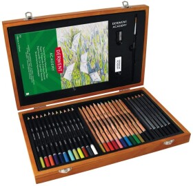 Derwent, 2300147, Derwent Academy, dárková sada pastelek a příslušenství v dřevěném kufříku, 34 kusů 1635428