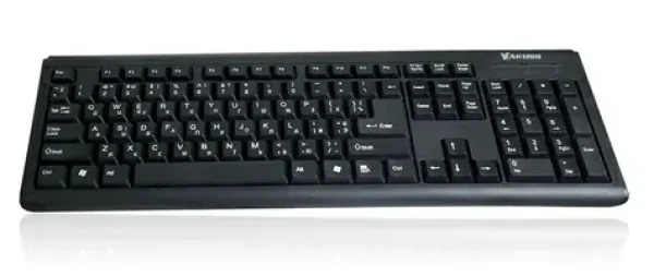 VAKOSS TK-204UK černá / drátová klávesnice / USB / 1.4m / Cyrilice RU (TK-204UK)