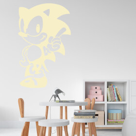 Samolepka Ježek Sonic Barva: béžová, Velikost: 80 x 49 cm