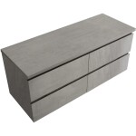 CERANO Koupelnová skříňka Carole + deska pod umyvadlo Navira Pro - 36 mm - betonově šedá - 120x51,6x46 cm