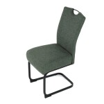 Židle jídelní, taštičkové pružiny v sedáku, zelená látka, černý kov
