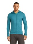 Pánská merino mikina s kapucí ICEBREAKER Mens 260 Quantum IV LS Zip Hood, Topaz velikost: L