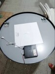Erga Charlotte, kulaté LED zrcadlo 70cm, černý kovový rám, 1610 lm, 6500K, přední boční osvětlení, ERG-V01-204-7070-BK