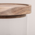 Eulenschnitt Skleněná dóza s víkem Houses 1,4 l, čirá barva, sklo, dřevo