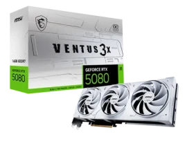 MSI GeForce RTX 5080 VENTUS 3X WHITE 16GB OC / 2655MHz / 16GB GDDR7 / 256-bit / 1x HDMI + 3x DP / 850W (16) (RTX 5080 16G VENTUS 3X OC WHIT)