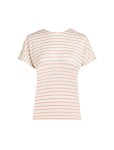 Dámské merino tričko s krátkým rukávem ICEBREAKER Wmns Drayden Reversible SS Top Stripe, Ecru Heather/Desert Sand/S velikost: M