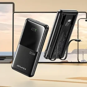Awei P76K černá / Powerbanka / 10000mAh / 22,5W / LED displej (P76K)