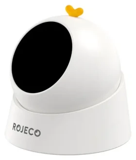 ROJECO Interaktivní laserová hračka pro kočky bílá / 360° otáčení / 3 rychlosti / laser třída II / USB-C nabíjení (RWJDZ-02)