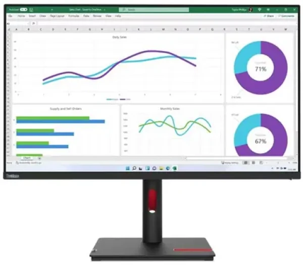 31.5" Lenovo T32h-30 černá / IPS / 2560x1440 / 4ms / 1000:1 / 350cd-m2 / DP+HDMI / Pivot / VESA (63D3GAT1EU)