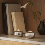 Georg Jensen Nerezový svícen Bernadotte Mirror – set 2 ks, stříbrná barva, kov