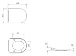 DEANTE Podomítkový rám, pro závěsné WC mísy + SLIM tlačítko bílé + WC CERSANIT INVERTO + SEDÁTKO DURAPLAST SOFT-CLOSE CST_WC01 A51P IN1