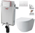 ALCADRAIN Renovmodul - předstěnový instalační systém s bílým tlačítkem M1710 + WC LAUFEN PRO + SEDÁTKO AM115/1000 M1710 LP3