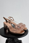 Sandály na podpatku s ozdobou D&A MR52-238 Růžové zlato 38