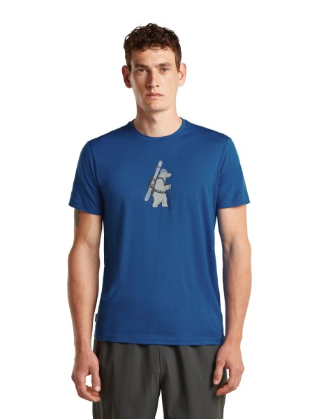 Pánské merino triko krátký rukáv ICEBREAKER Mens Merino 150 Tech Lite SS Tee Bear Tour, Lazurite velikost: S