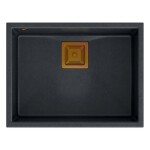 Quadron - Granitový dřez DAVID 50 Black Metallic Ocel HQD5542U8-BS