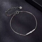 Stříbrný náramek Ailana MOISSANITE + CERTIFIKÁT, Stříbrná 40 cm + 5 cm (prodloužení)