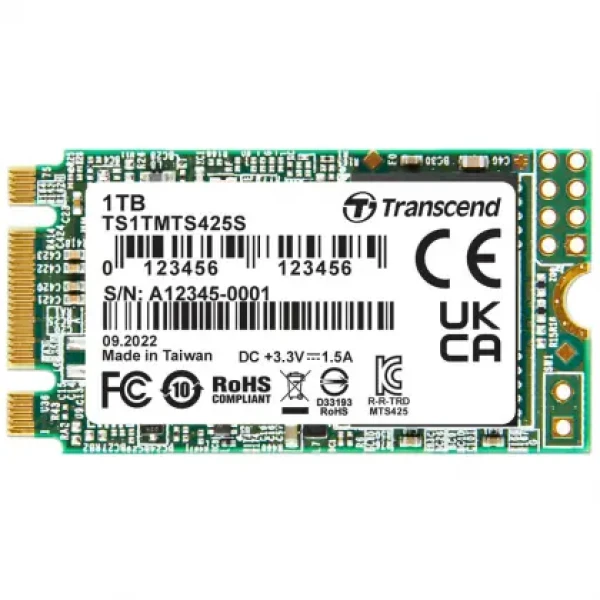 Transcend MTS425S 1TB / M.2 2242 / SATA / RW: 550 500 MBps / 3y (TS1TMTS425S)
