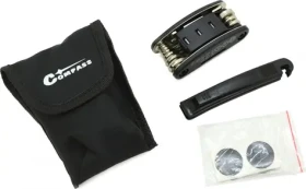 Compass Bike Brašna na kolo s nářadím a lepením / Sada na opravu duší / multitool 16 nástrojů / 10x13x4 cm