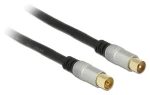 DeLock černý / Anténní kabel IEC / RG-6/U / 75 Ohm / 2 m / Premium, pozlacené konektory (88946)