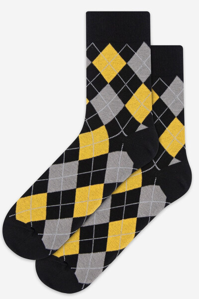 "CASUAL- Vzorované ponožky, pánské" černá 45/47