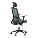 Židle kancelářská, zelená MESH síťovina, zelená látka, plastový kříž, synchronní mechanismus, kolečka pro tvrdé povrchy
