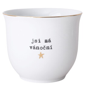Bella Rose Porcelánový obal na květináč Jsi má vánoční hvězda 13 cm, bílá barva, zlatá barva, porcelán