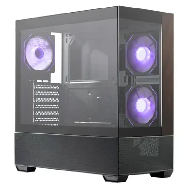 Cooler Master Elite 690 Wood černá / ATX / 2x USB-A 3.0 / 1x USB-C 3.2 / 3x 120mm ARGB / bez zdroje / průhledná bočnice (E690-KHNN-S00)