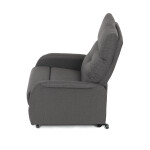Křeslo polohovací, eletrické, šedá látka.
