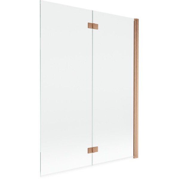 MEXEN - MIST vanová zástěna 130x150 cm 6mm 2-s, měď kartáčovaná, čirá, pravá 8A9-130-002-65-00-P