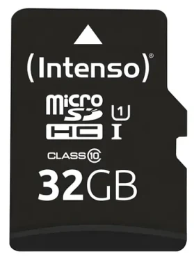 Intenso microSDHC 32GB / Paměťová karta / UHS-I (U1) / Class 10 / 90 MB/s / vč. SD adaptéru (3423480)