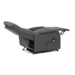 Křeslo polohovací, eletrické, šedá látka.