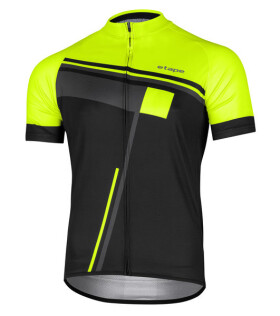 Pánský cyklistický dres ETAPE CUBE, černá/žlutá fluo (elastický materiál, velikost XL)