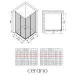 CERANO - Sprchový kout Volpe Duo L/P - 6 mm - černá matná, transparentní sklo - 80x80x190 - zalamovací CER-427381