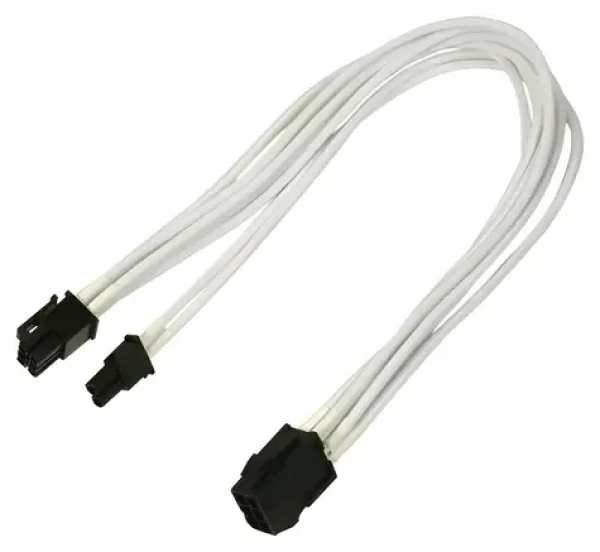 Nanoxia NXP683EW bílá / Prodlužovací kabel / PCI-E (6+2 pin) - PCI-E (6-pin) / 30 cm (NXP683EW)