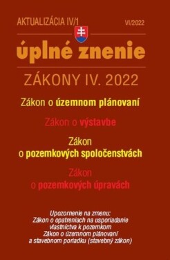 Aktualizácia IV/1 2022 bývanie, stavebný zákon