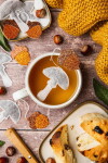TEA HERITAGE Bylinný čaj Mushroom – 5 ks, oranžová barva, textil