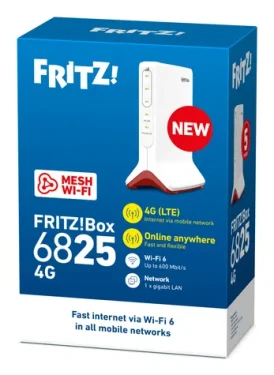 AVM FRITZ!Box 6825 / 4G LTE Router / Wi-Fi 6 (802.11ax) / 1x LAN / NanoSIM (20003158)