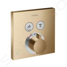 HANSGROHE - Shower Select Termostatická baterie pod omítku pro 2 spotřebiče, kartáčovaný bronz 15763140