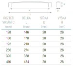 Tulip Nábytková úchytka Ulica rozteč: 256mm nerez imitace (289693)
