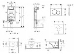 GEBERIT - Kombifix Modul pro závěsné WC s tlačítkem Sigma01, matný chrom + Duravit ME by Starck - WC a sedátko, Rimless, SoftClose 110.302.00.5 NM3