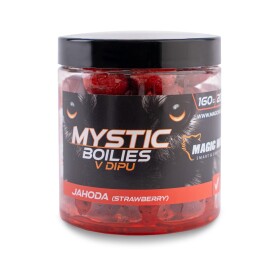 Magic Wolf Boilies v dipu Mystic 160g - Jahoda 24mm,Magic Wolf Boilies v dipu Mystic 160g - Jahoda 24mm