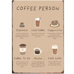 Ib Laursen Plechová cedule Coffee Person, béžová barva, kov