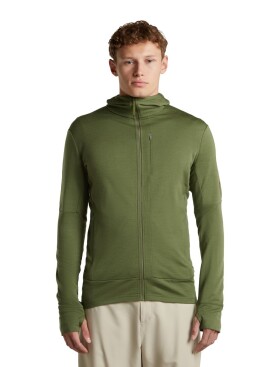 Pánská merino mikina ICEBREAKER Mens Merino 260 Quantum IV LS Zip Hood, Sphagnum velikost: XXL