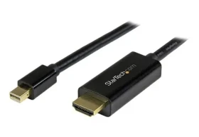 StarTech pasivní adaptér Mini DisplayPort M na HDMI M černá / 4k a 2K / audio 7.1 (MDP2HDMM1MB)