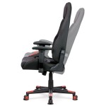 Herní křeslo E-racer, černá sametová látka a ekokůže, houpací mechanismus, opěrák