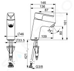 HANSA - Vantis Style Elektronická umyvadlová baterie, bateriové napájení, matná černá 5460220933