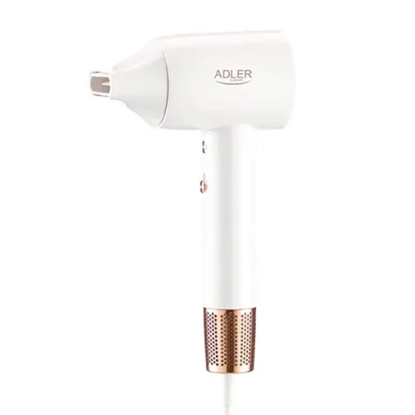 Adler AD 2272 bílá / Fén na vlasy / 1800 W / 3 teploty / 2 rychlosti / Koncentrátor / funkce ION (AD 2272)
